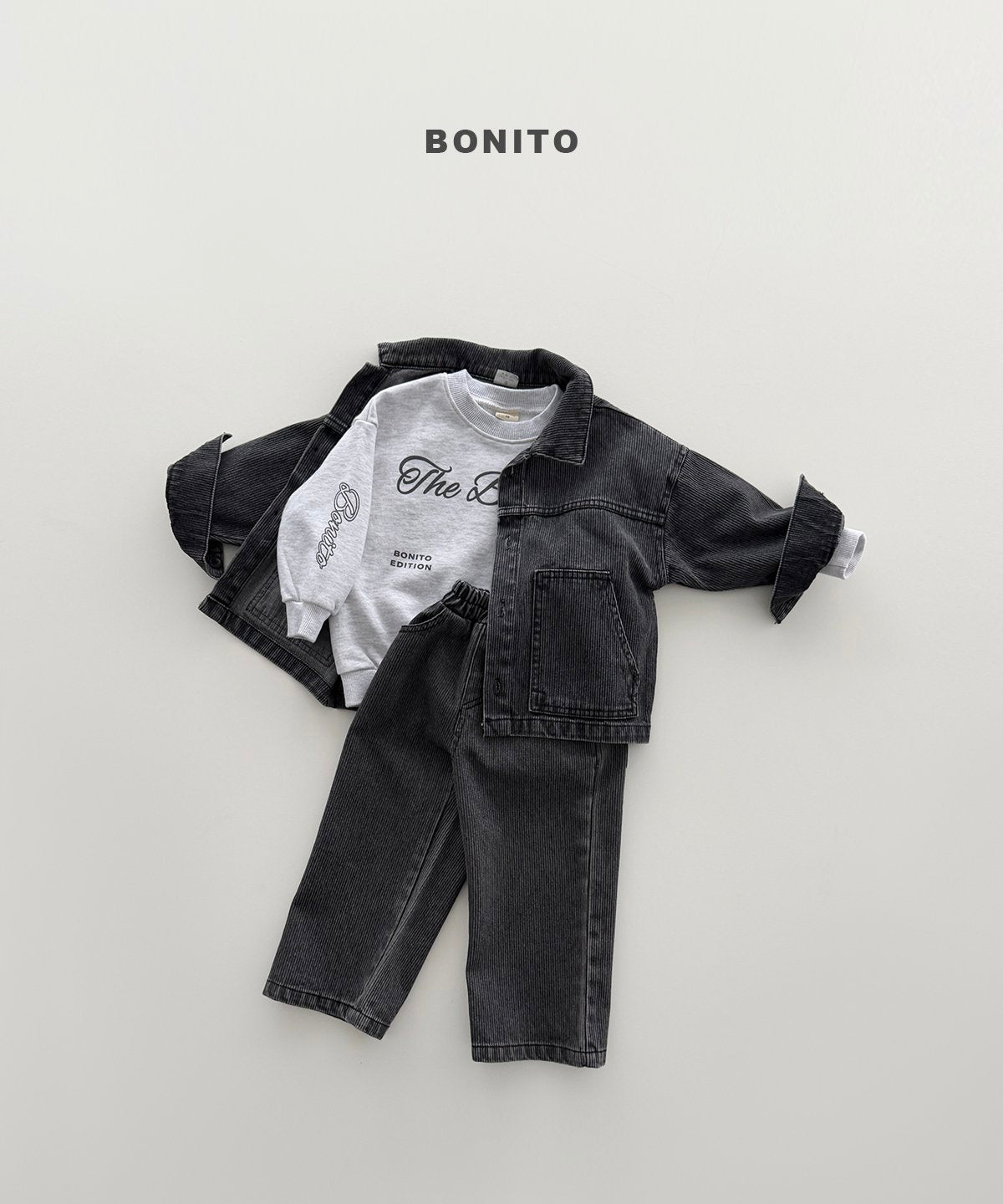 ［Bonito］Rib denim jacket