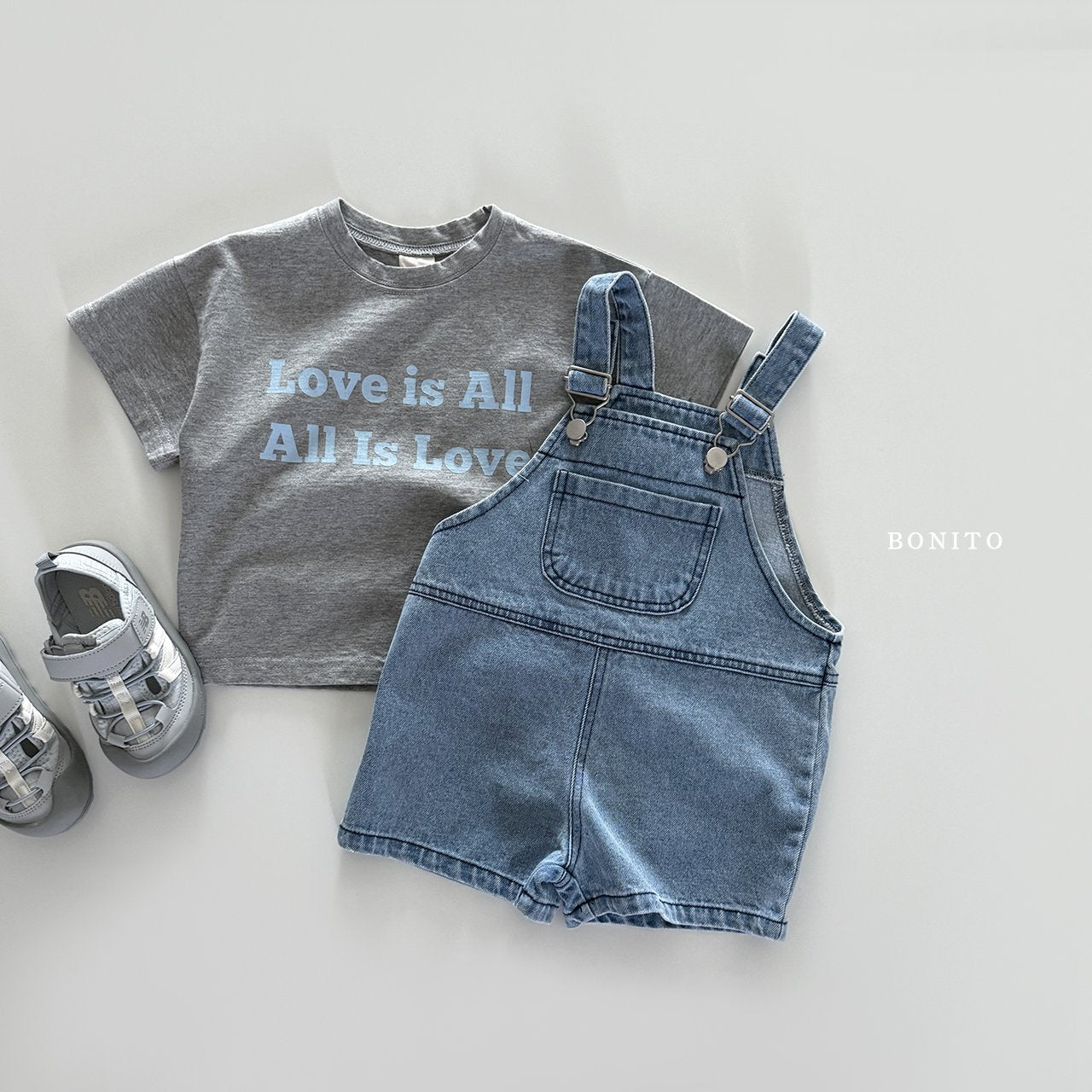 ［Bonito］Incision denim overalls
