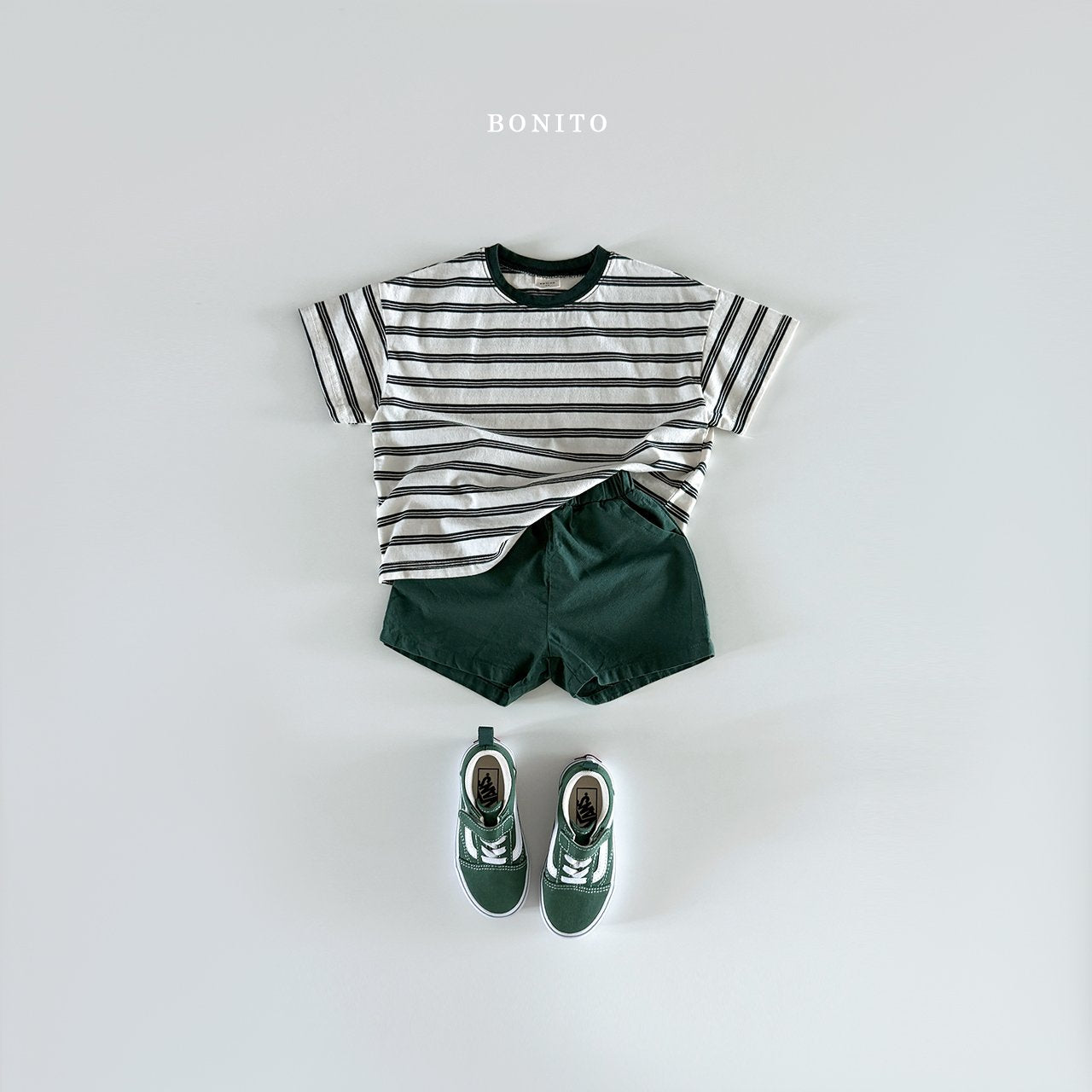 ［Bonito］Point neck stripe tee