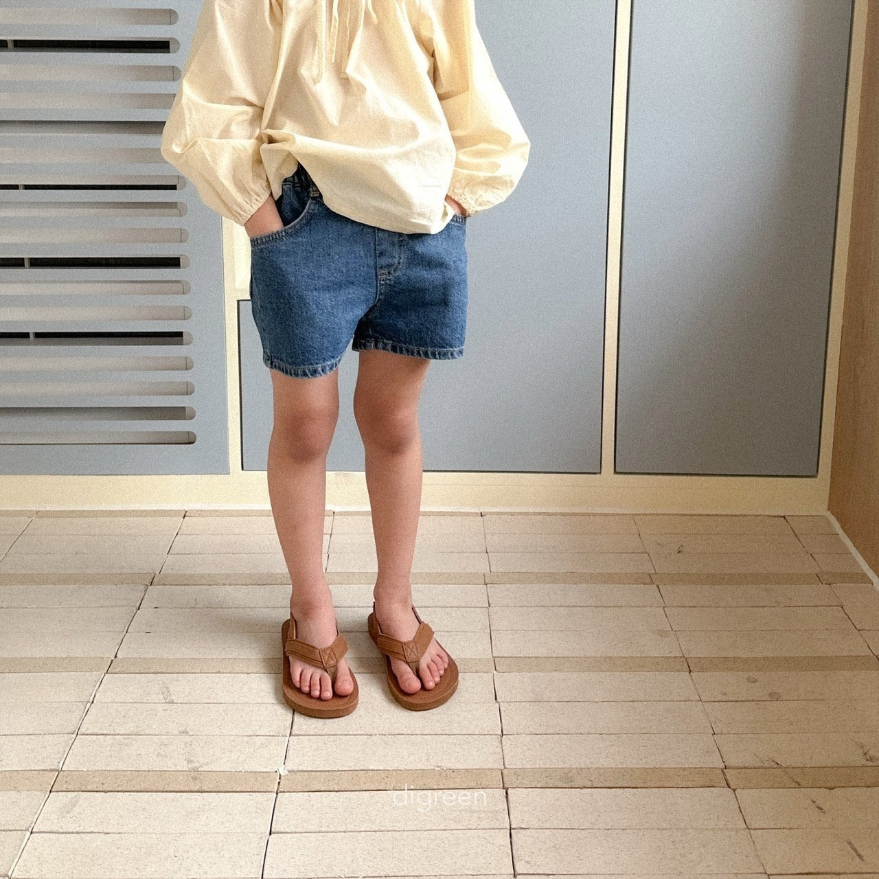 ［digreen］Ocean denim short pants