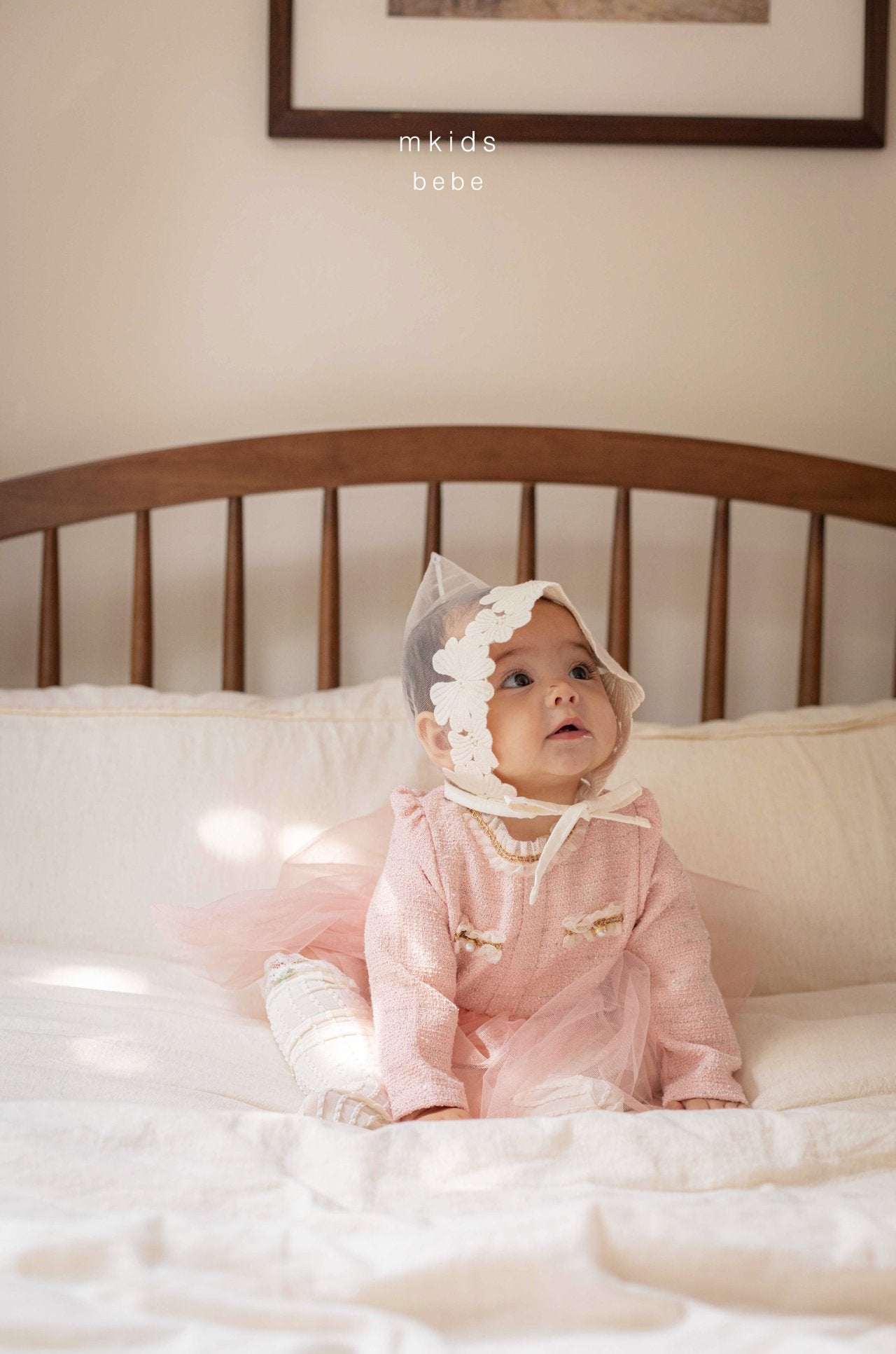 ［mkids］Chocolate lace bonnet