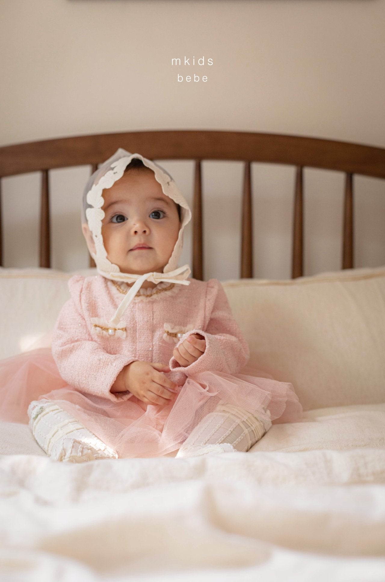 ［mkids］Chocolate lace bonnet