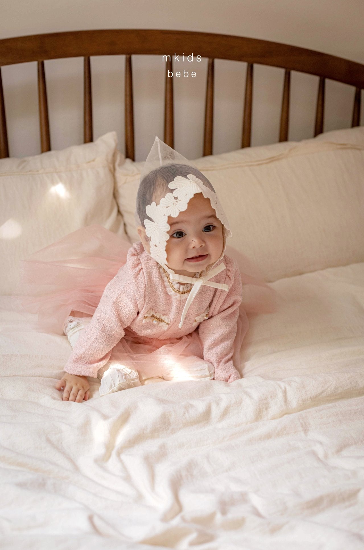［mkids］Chocolate lace bonnet