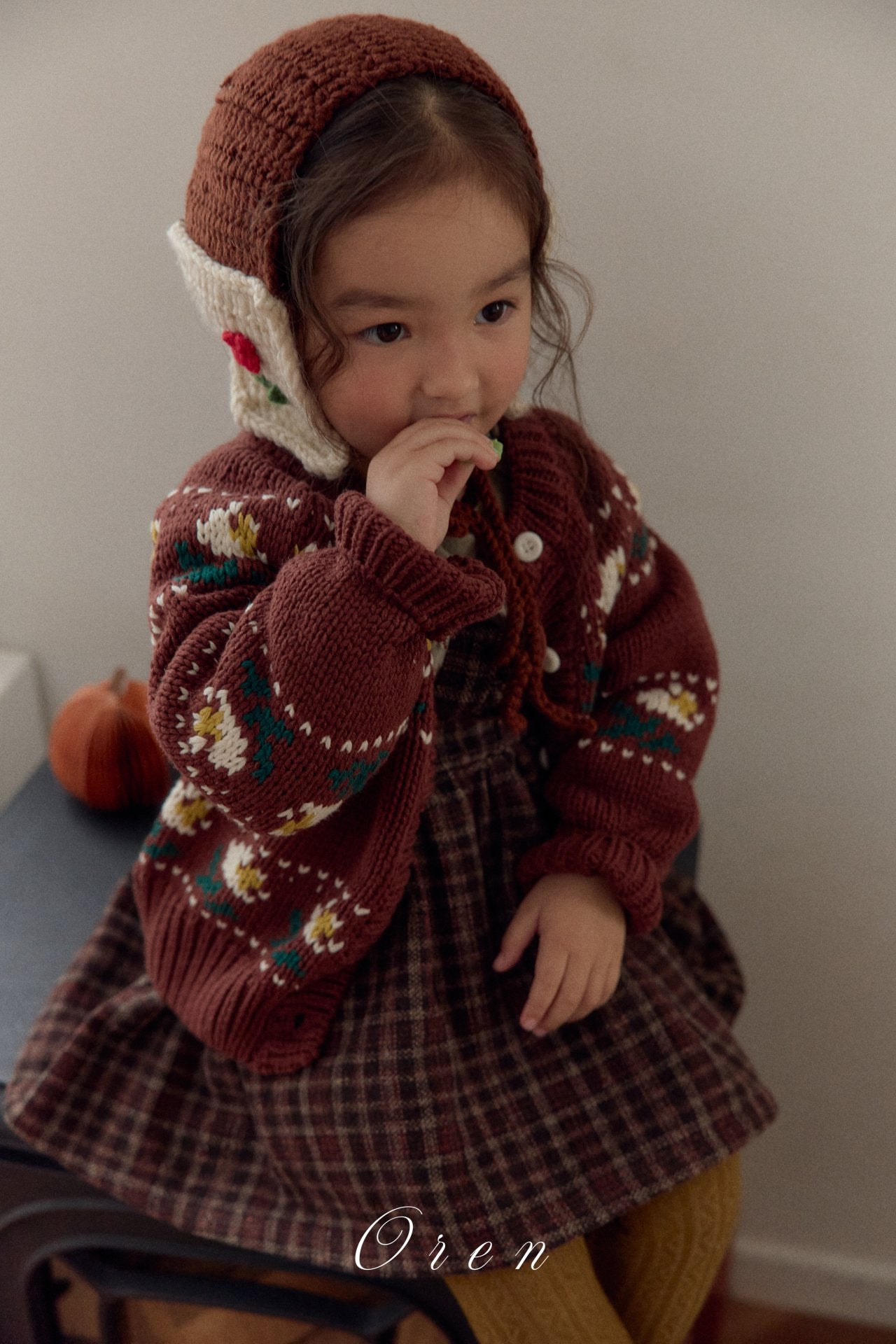 ［OREN］Belloti flower knit cardigan