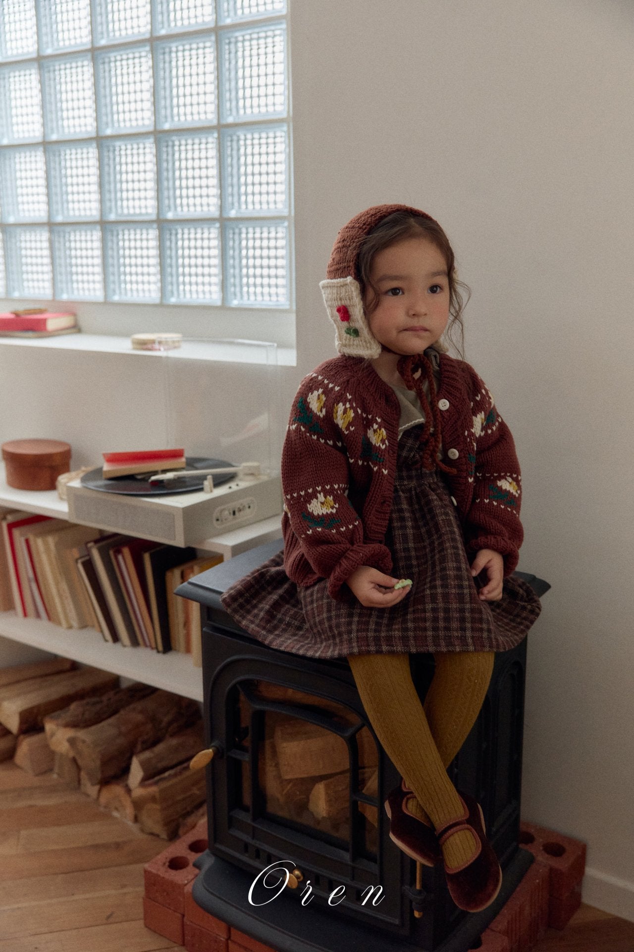 ［OREN］Belloti flower knit cardigan