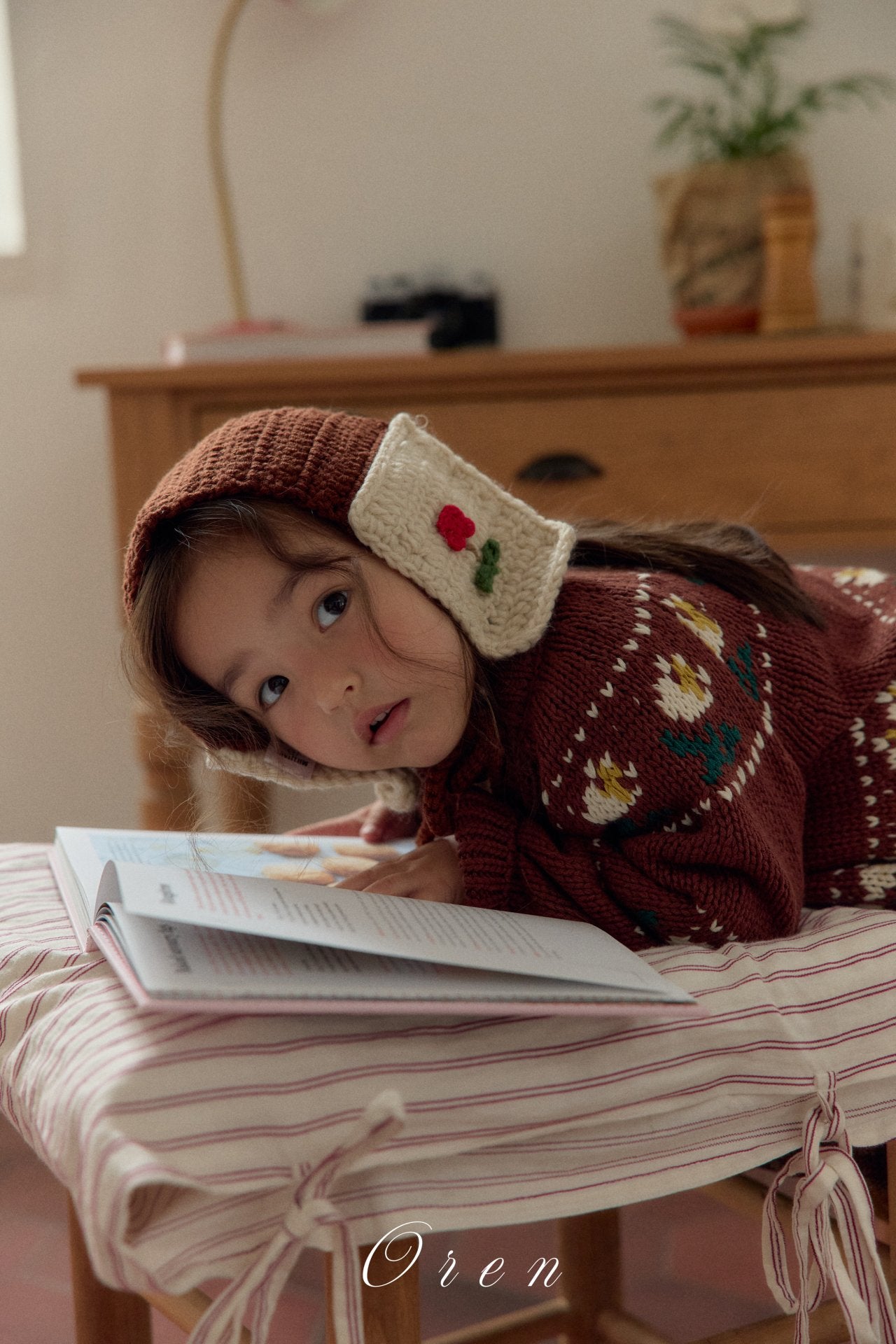 ［OREN］Belloti flower knit cardigan