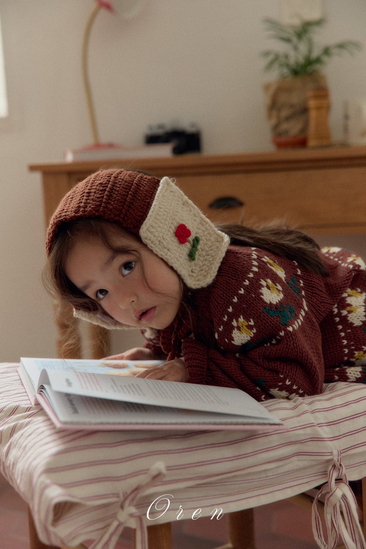 ［OREN］Belloti flower knit cardigan