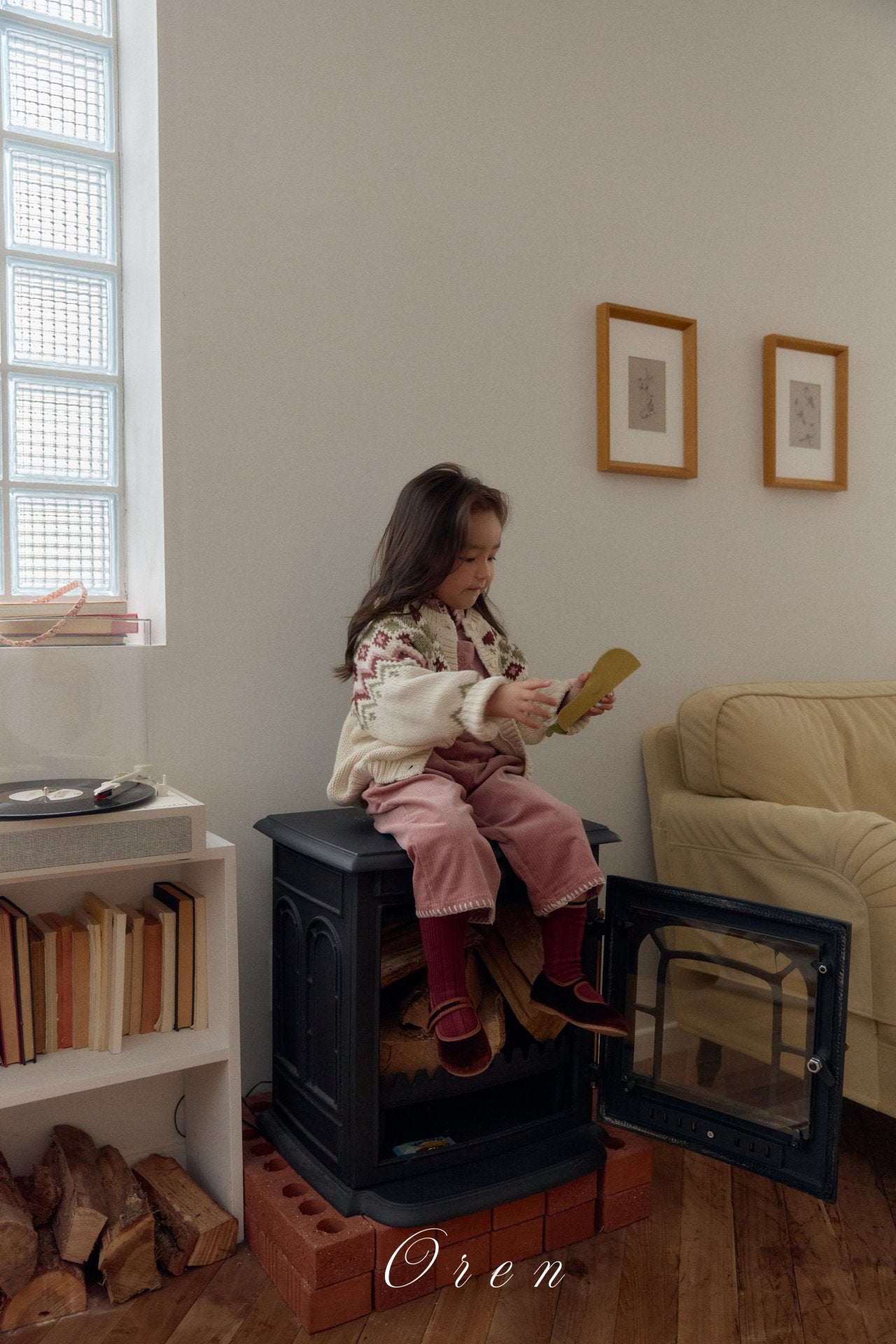 ［OREN］Reversible knit cardigan