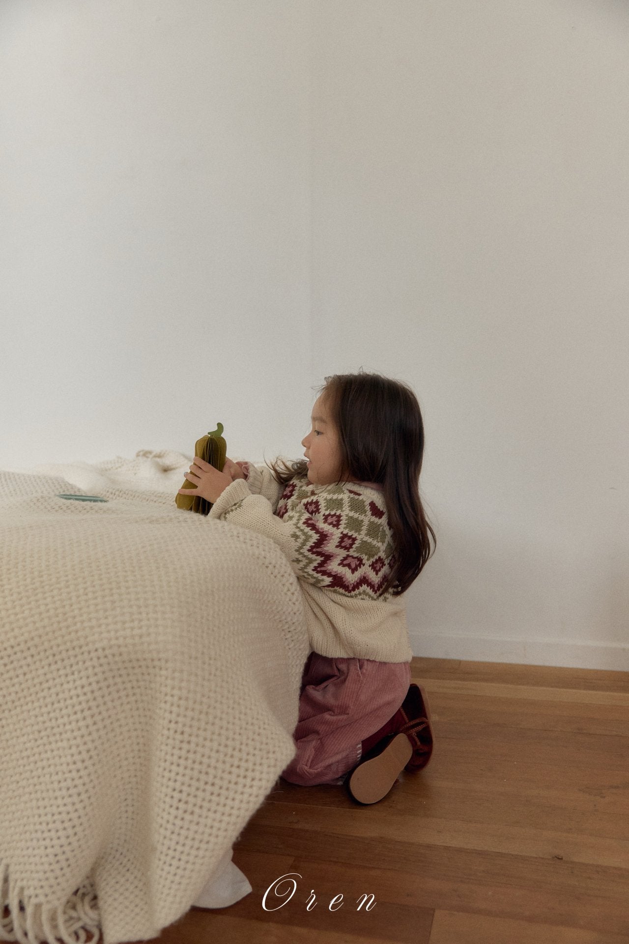 ［OREN］Reversible knit cardigan