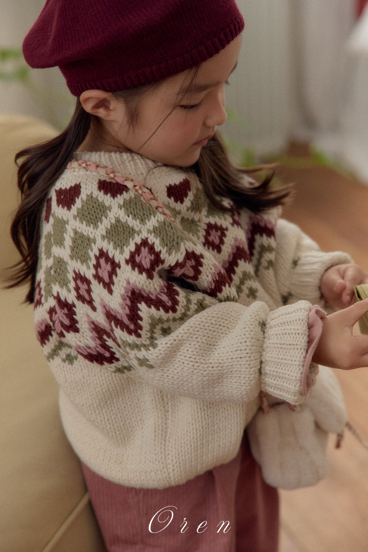 ［OREN］Reversible knit cardigan