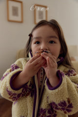 ［OREN］Mello flower boa jumper