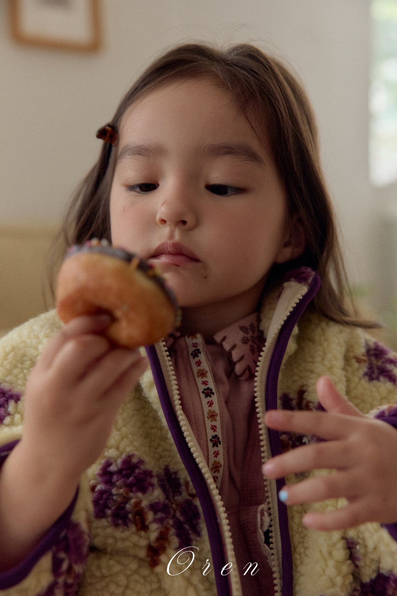 ［OREN］Mello flower boa jumper