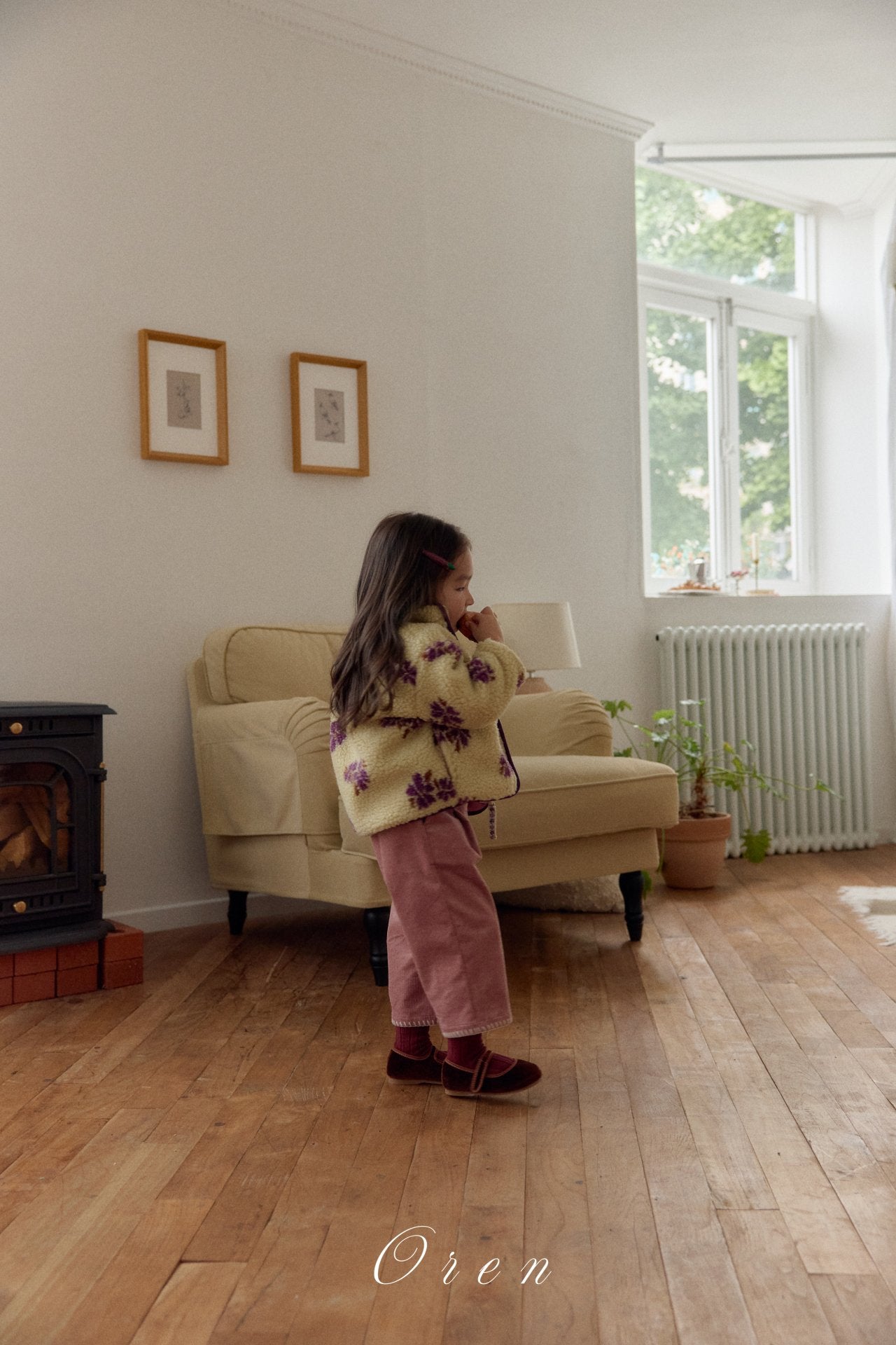 ［OREN］Mello flower boa jumper