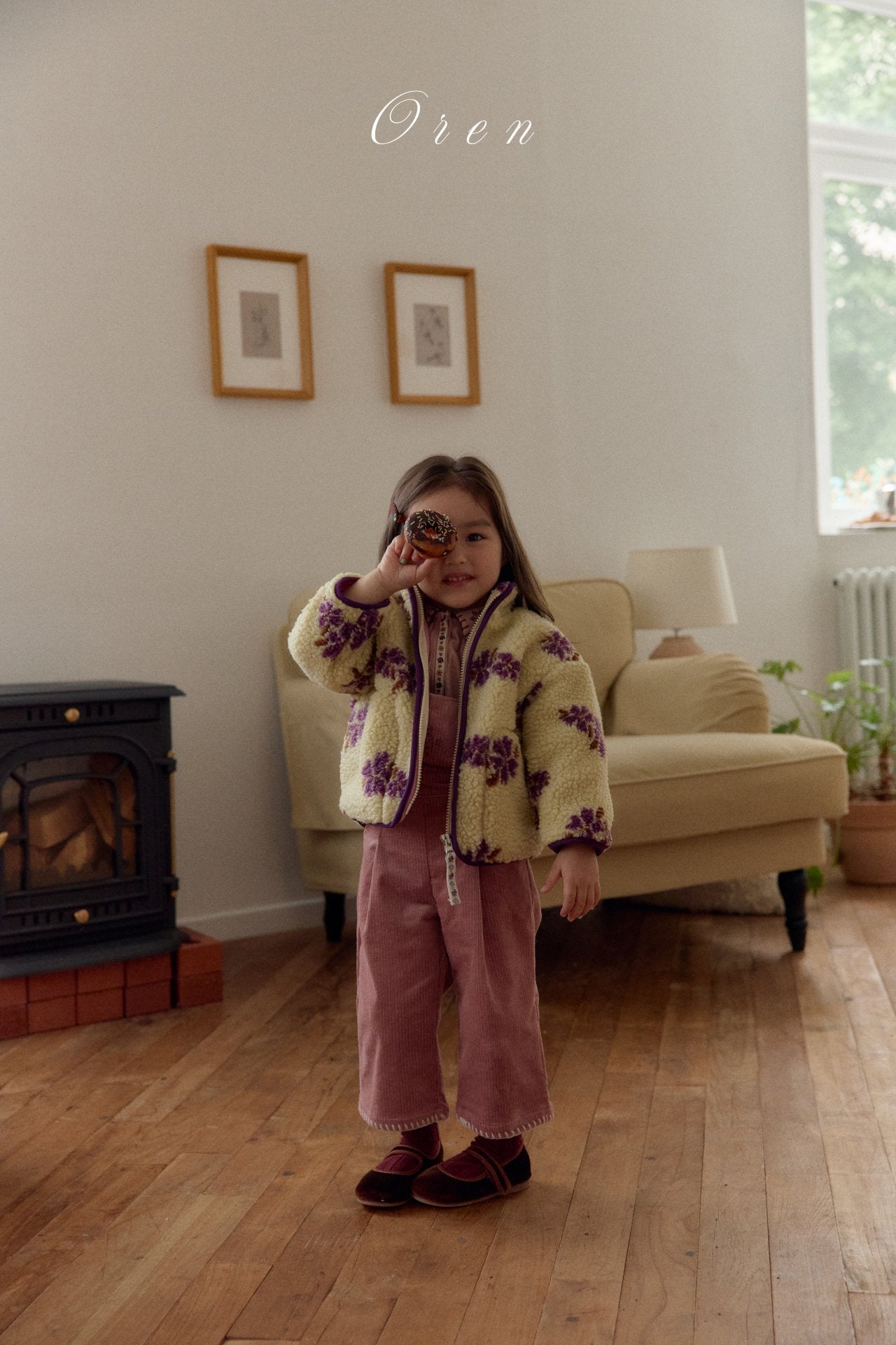 ［OREN］Mello flower boa jumper