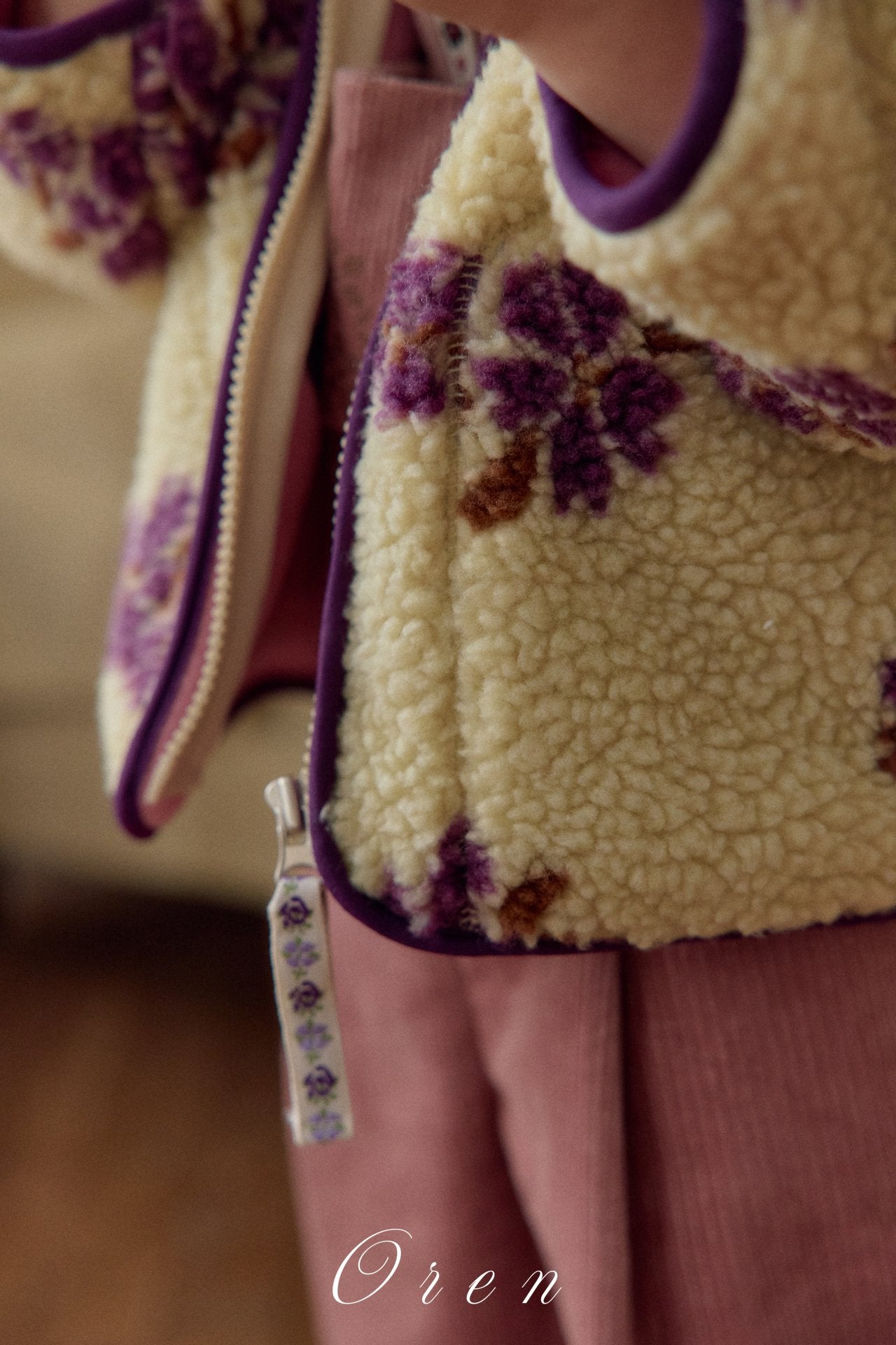 ［OREN］Mello flower boa jumper