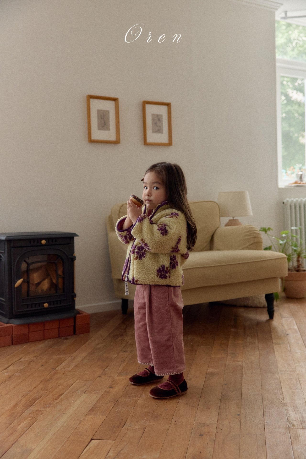 ［OREN］Mello flower boa jumper