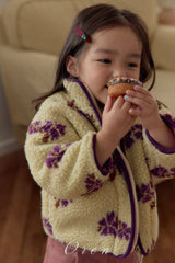 ［OREN］Mello flower boa jumper