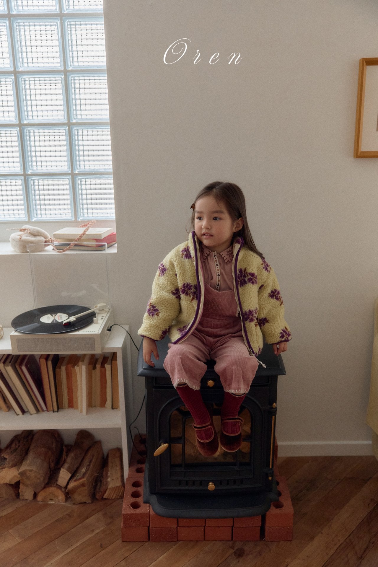 ［OREN］Mello flower boa jumper