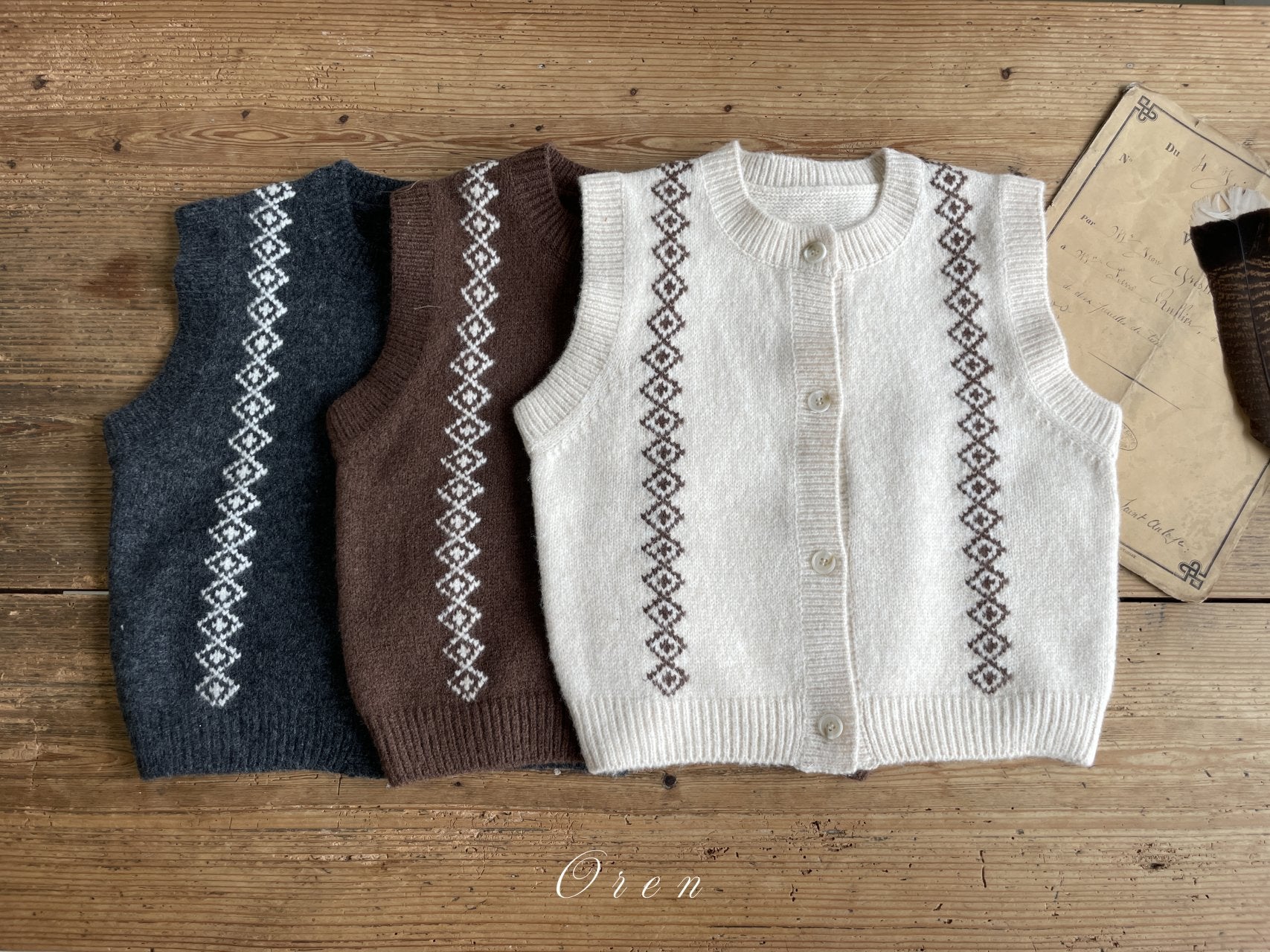 ［OREN］Natuur knit vest