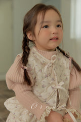 ［OREN］ Rose rib puff tops