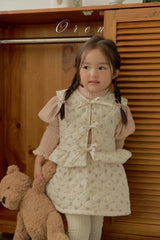 ［OREN］Rose padding vest & skirt set