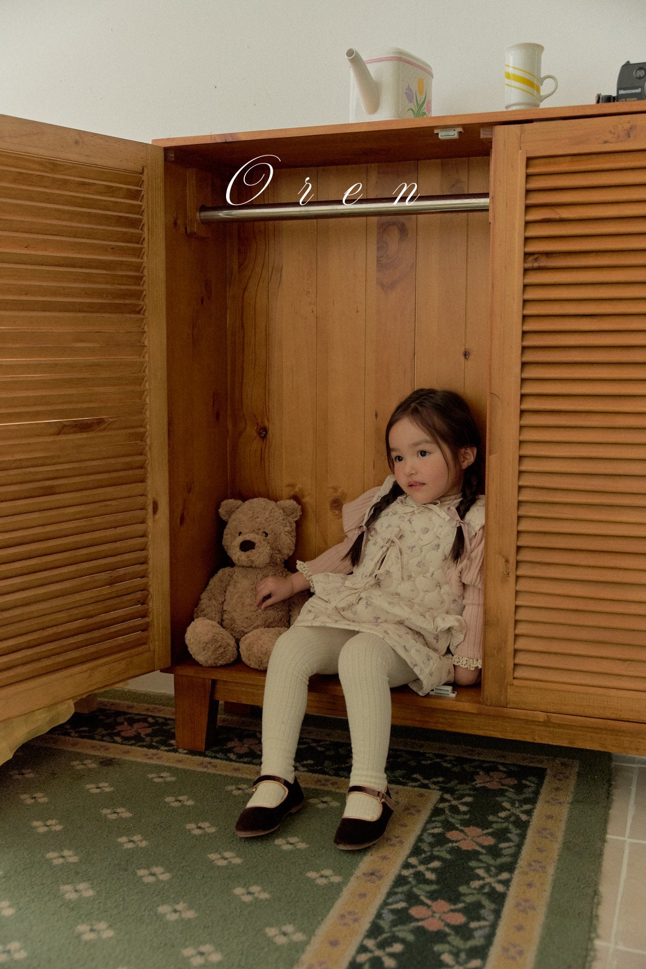 ［OREN］Rose padding vest & skirt set