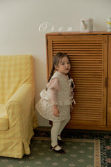 ［OREN］ Rose rib puff tops