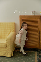 ［OREN］Rose padding vest & skirt set