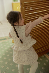 ［OREN］Rose padding vest & skirt set