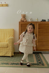 ［OREN］ Rose rib puff tops