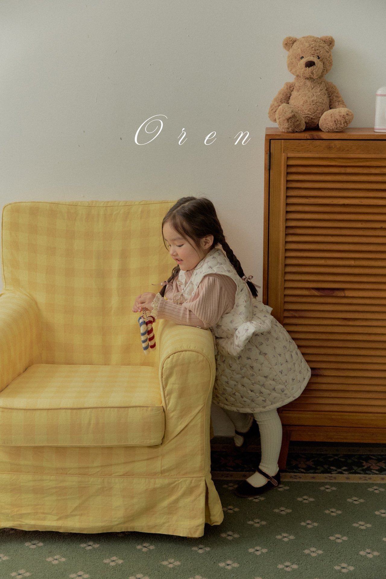 ［OREN］Rose padding vest & skirt set