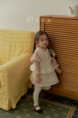 ［OREN］ Rose rib puff tops