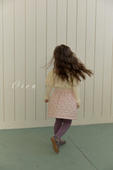 ［OREN］ Rose rib puff tops