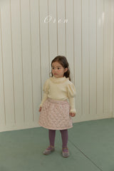 ［OREN］ Rose rib puff tops