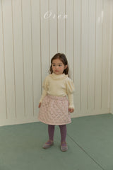 ［OREN］ Rose rib puff tops