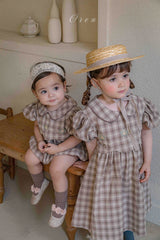 ［OREN］Floren check ribbon paper hat