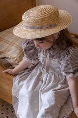 ［OREN］Floren check ribbon paper hat
