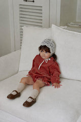 ［marron］Heart corduroy rompers
