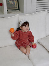 ［marron］Heart corduroy rompers