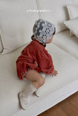 ［marron］Heart corduroy rompers