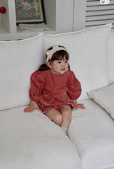 ［marron］Heart corduroy rompers