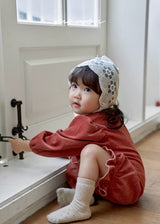 ［marron］Heart corduroy rompers