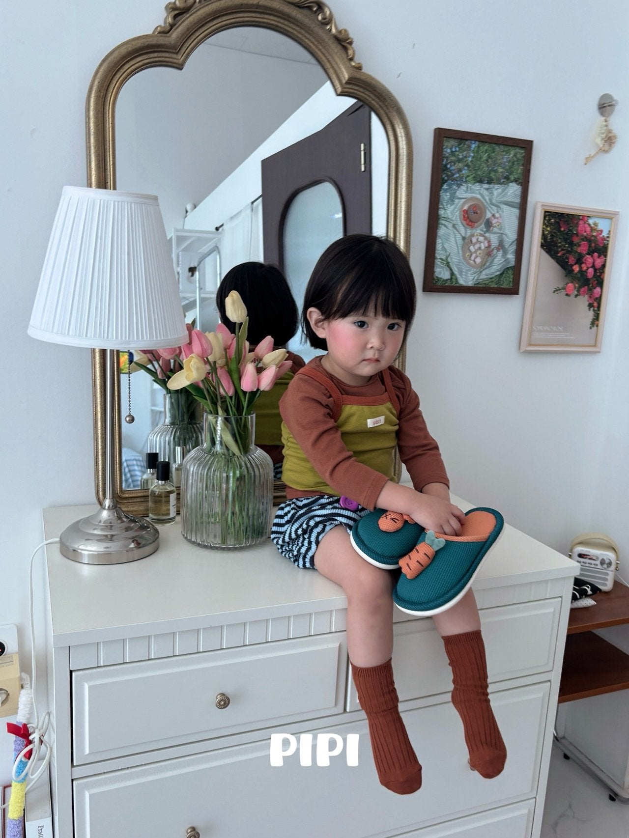 ［pipi］Stripe pumpkin pants