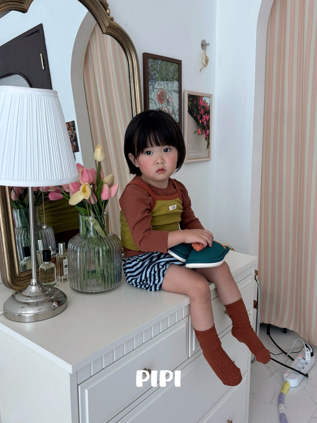 ［pipi］Stripe pumpkin pants