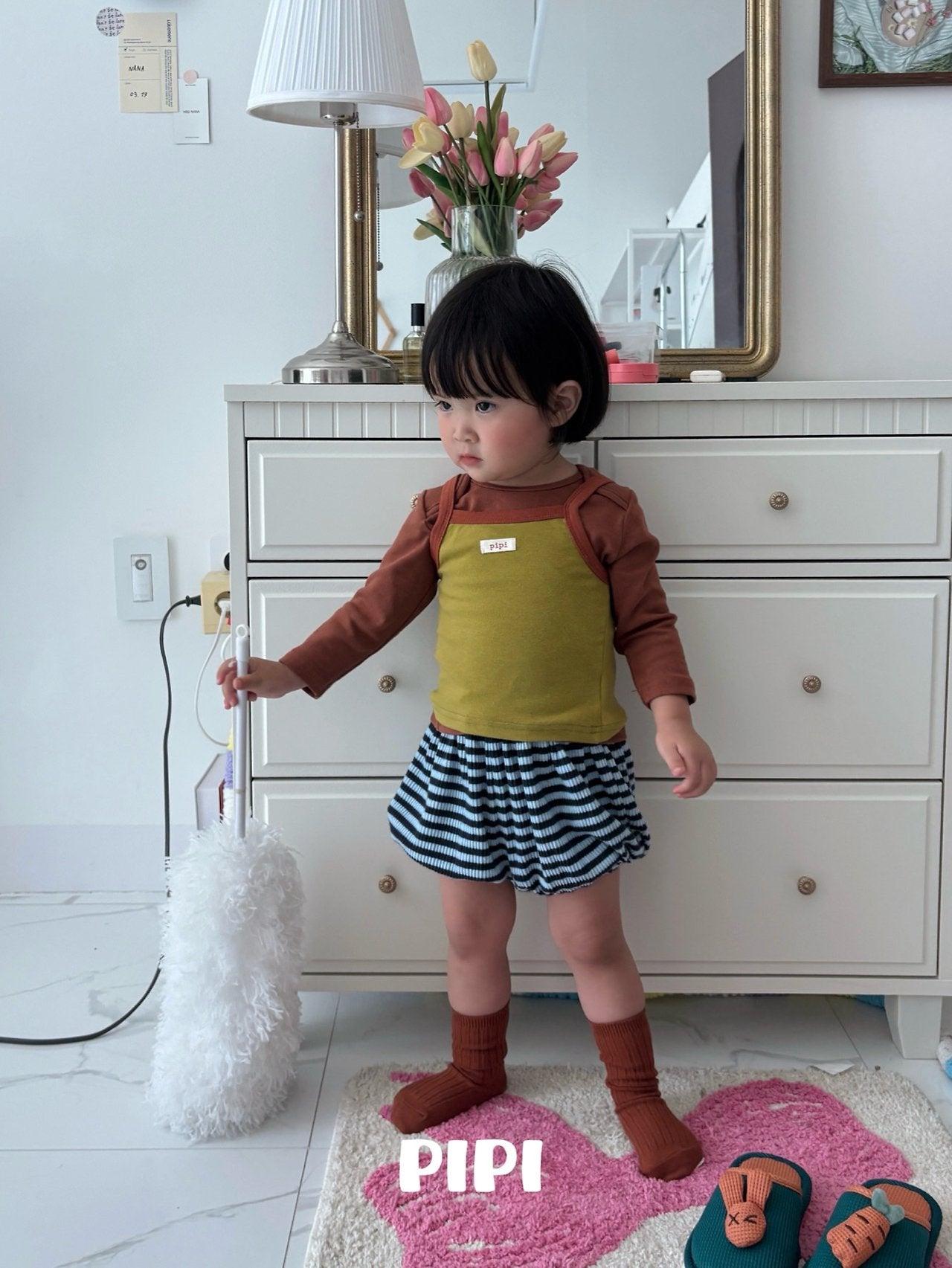 ［pipi］Stripe pumpkin pants