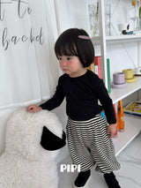 ［pipi］Soft stripe jogger pants