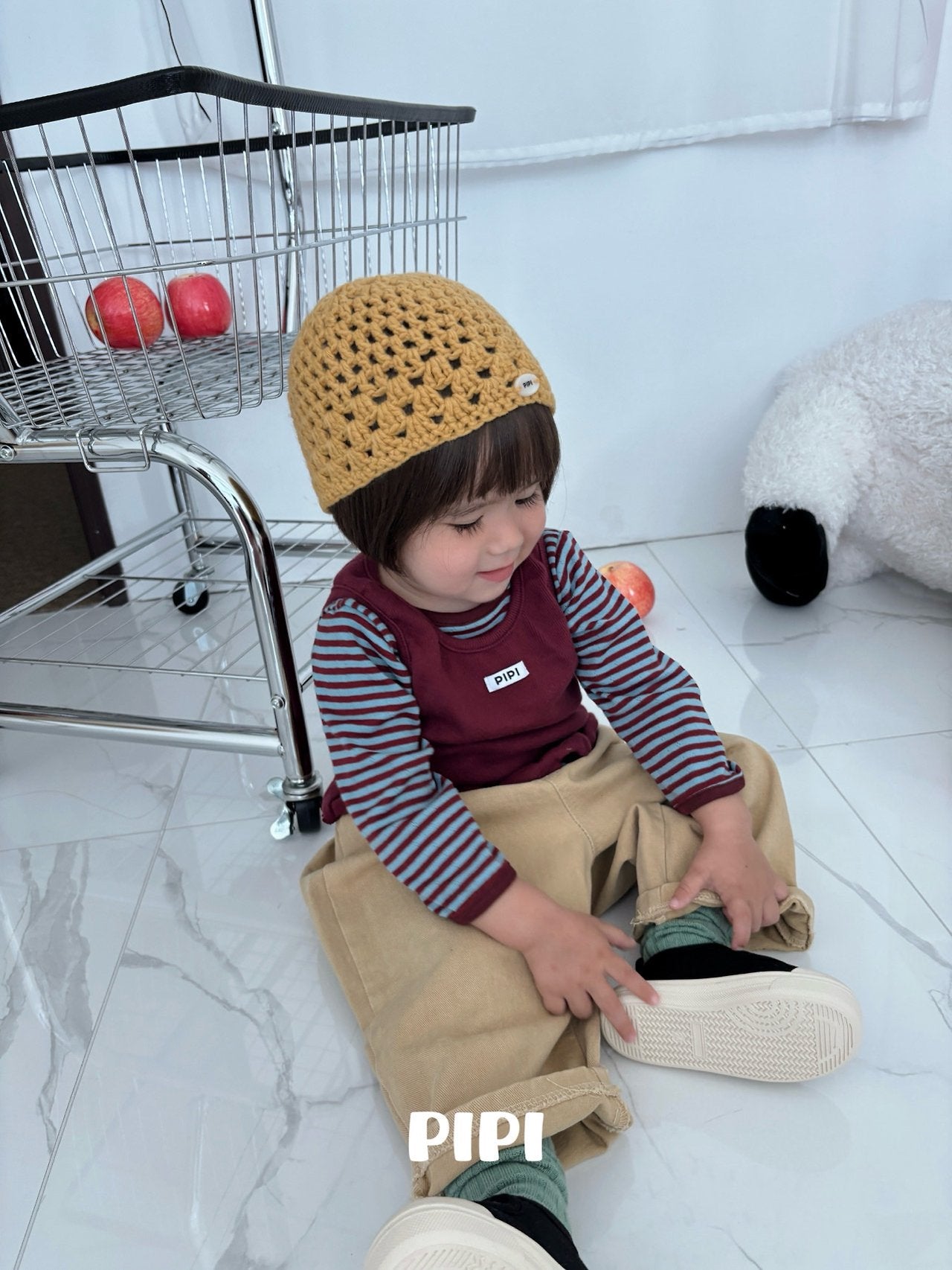 ［pipi］Stripe round tee