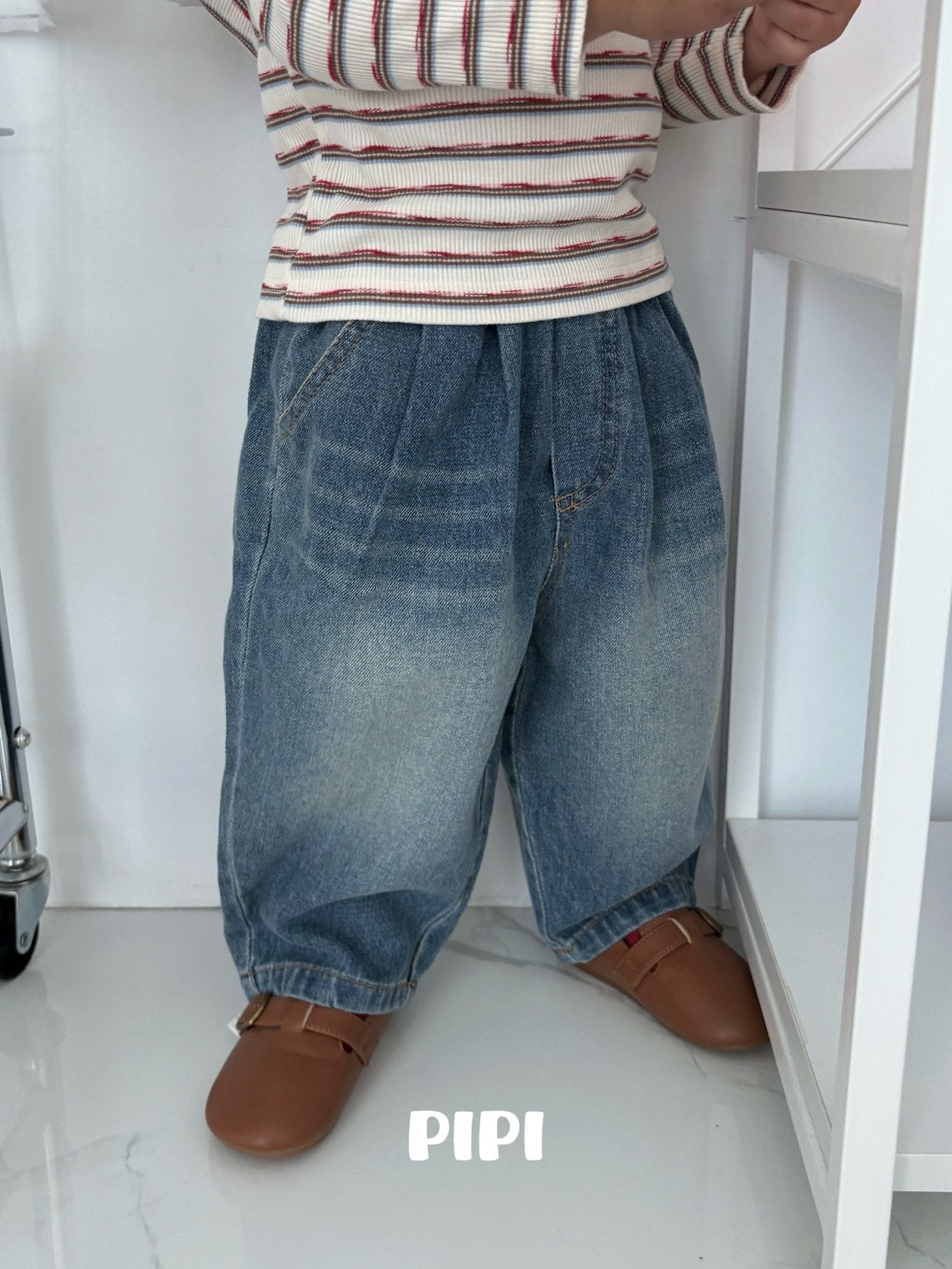 ［pipi］Banding denim pants