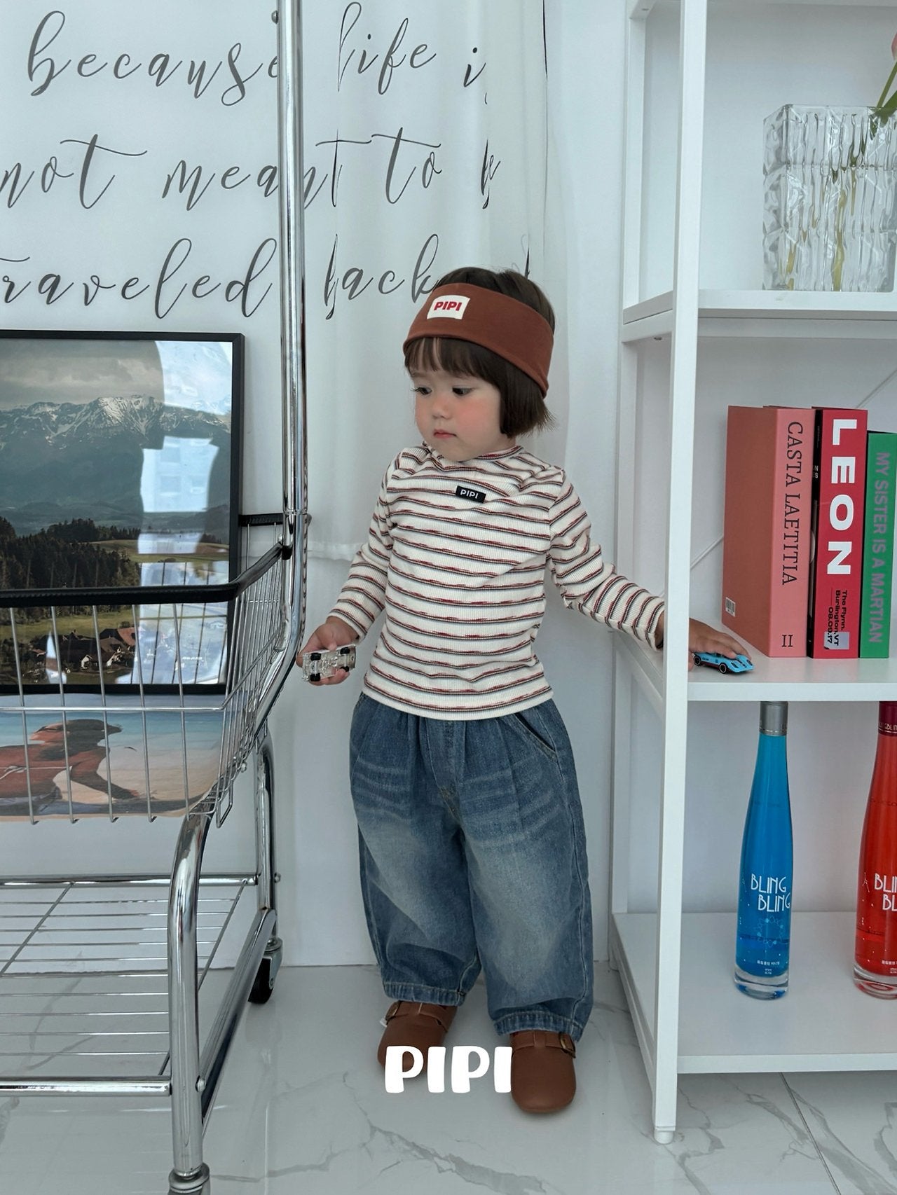 ［pipi］Banding denim pants