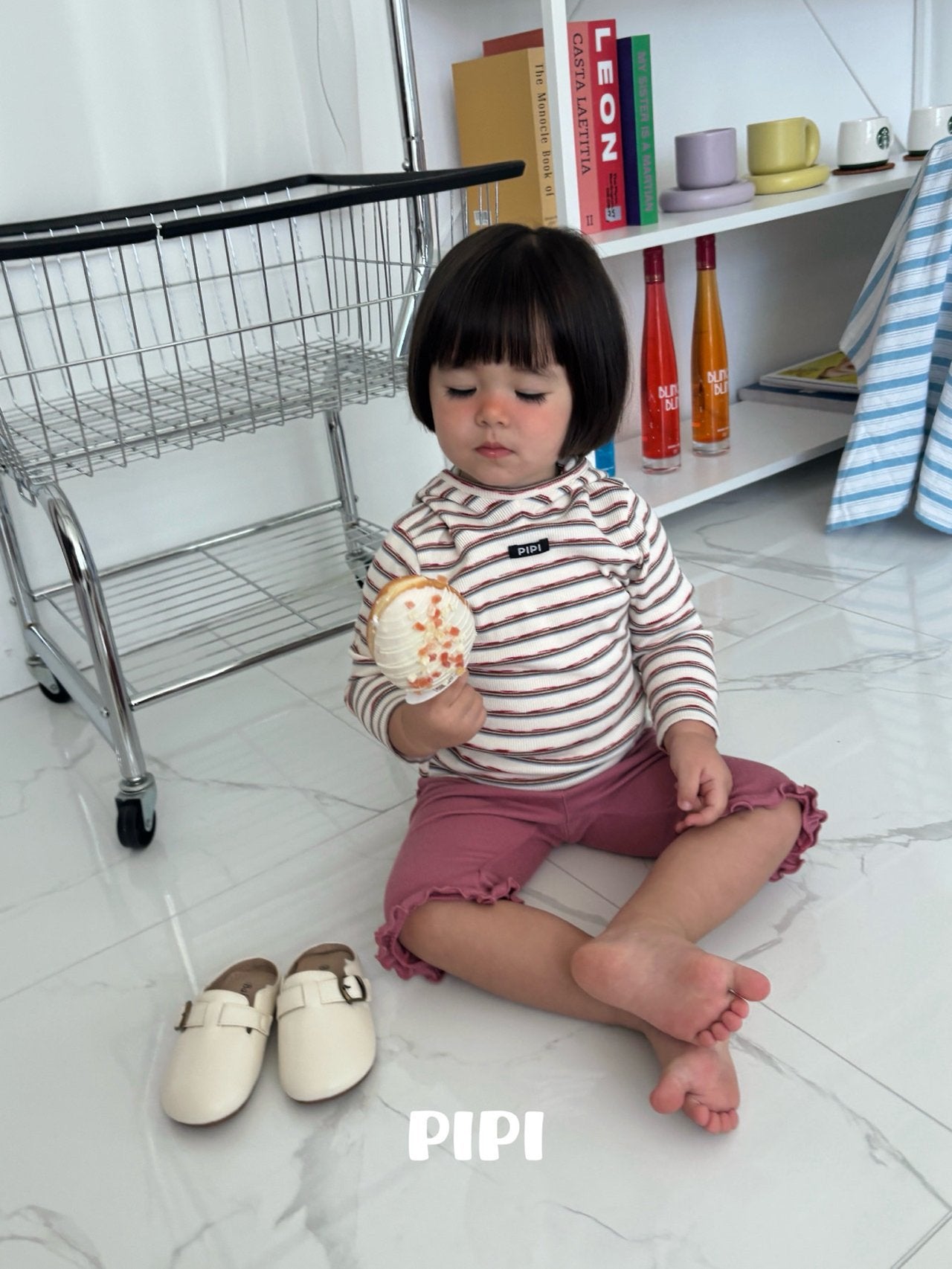 ［pipi］Frill ankle pants